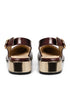Zapatilla Vino Slingback Tacón Oro 3527